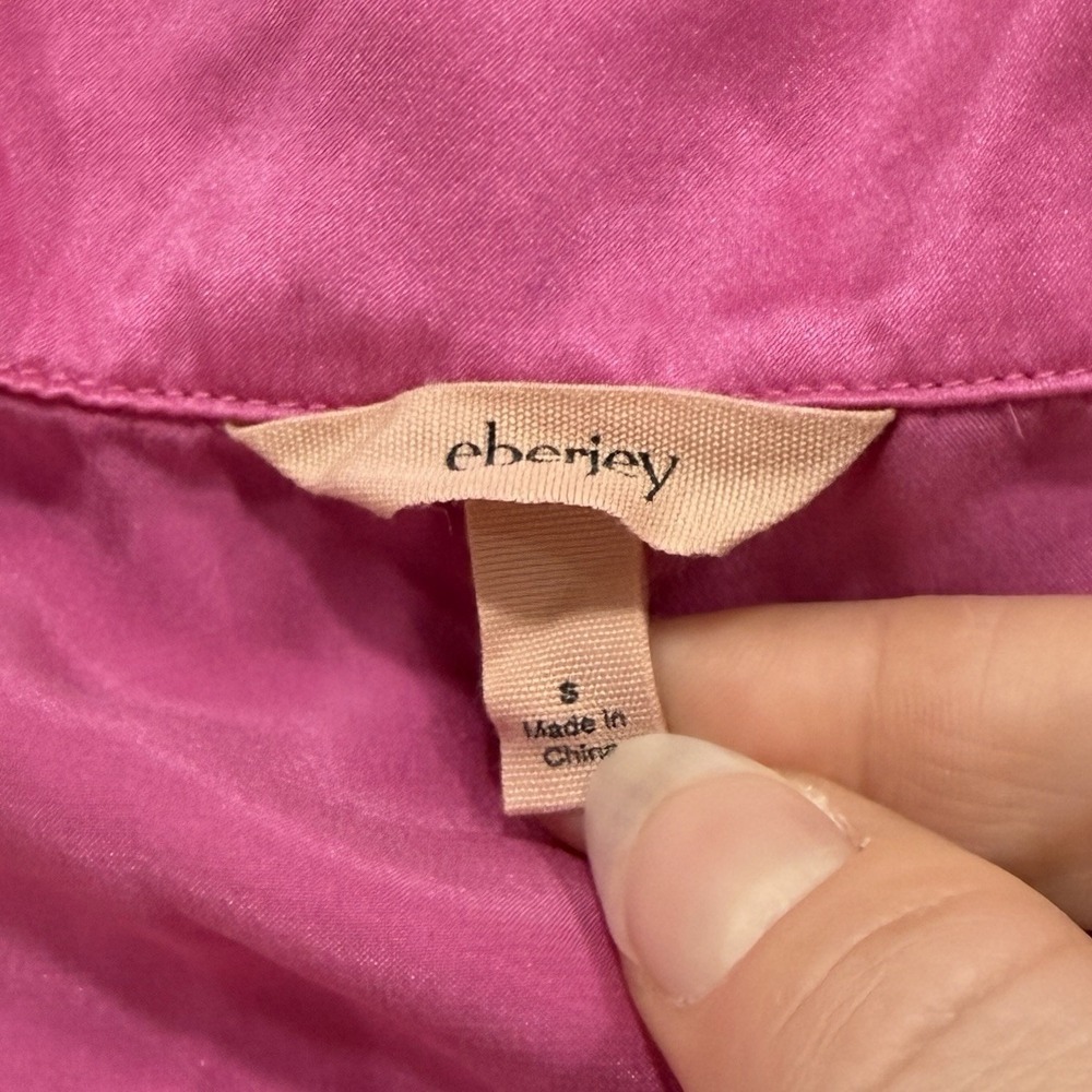 Eberjey Inez Washable Silk Pajama Set Top Pants S Pink Quiet Luxury Breathable - Picture 2 of 16